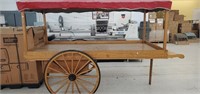 Wooden Server Cart Trolley 48x108x75 w/ Canvas Top