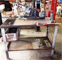 Steel Metal Working Table, Pipe Vise, Saw & Bender