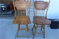 Pair of Oak bar stools