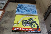 2 Tin motorcycle signs