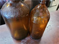 Antique CLORAX & Fleecy White Bottles