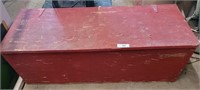 Large Red Wooden Trunk 45x16x16.5