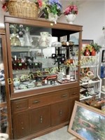 VINTAGE 86" X 56" DISPLAY CABINET.