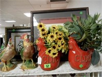 GROUP OF ASSORTED CHICKEN COLLECTIBLES AND