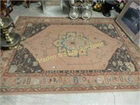 VINTAGE 92" X 67" AREA RUG.