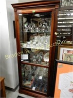 CONTEMPORARY 80" X 36" LIGHTED DISPLAY CASE.