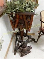 CUSTOM MADE WOODEN PLANT STAND AND OUTDOOR