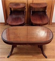 Vintage Mahogany Coffee Table & Two End Tables