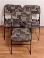 Three Vintage Cloth Folding Chairs