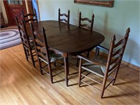 Vintage Tell City Cherry Dining Table & Six Chairs