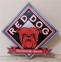 Vintage Metal Red Dog Advertising Sign