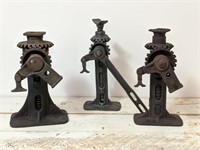 Three Vintage Cast Iron Automotive Jacks
