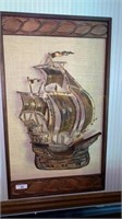 Wood & Metal 3D Ship Plaque 24x41