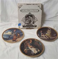 "NORMAN ROCKWELL" EDWIN KNOWLES PAINTED PLATES