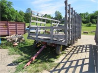 17FT X 19 1/2FT WIDE HAY WAGON PEQUEA 8T RUNNING