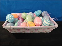 Pretty Easter Decor basket with egg candles