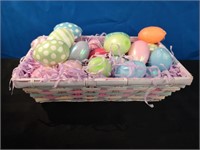 Pretty Easter Decor basket with egg candles