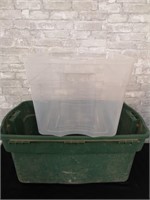Two large storage totes, no lids.