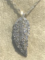 Sterling Silver Leaf on Diamond Cut Chain