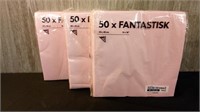 Lot of 3 New Packs of 50 Pink Napkins