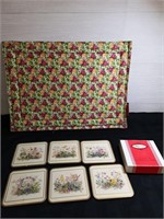 Royal Albert cloth placemats & Pimpernel coasters