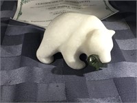 Marble Stone Grizzly Bear Sculpture