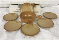 Swiss Ceramic Cheese Fondue Set NOS