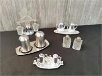 Glass + Metal Salt and Pepper Shakers 5 Sets
