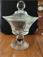 Pressed glass candy dish