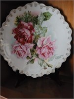 Hand painted barvarian plate with stand