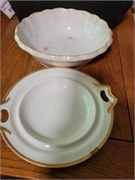 Haviland plate and ironstone bowl