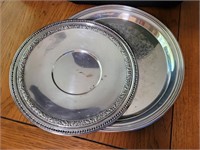 Two silver plate trays