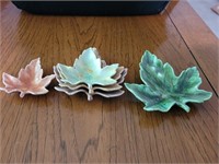 Lot of five leaf shaped ceramic nesting dishes