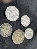 5 french coins