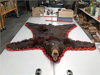 Black bear rug taxidermy, some damage as shown