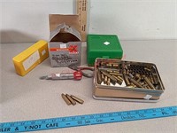 Brass casings, plastic ammo case, etc