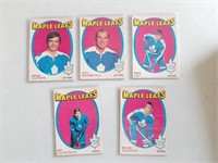 Lot of 5 1971-72 O-Pee-Chee Toronto Maple Leafs