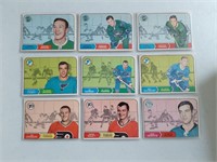 Lot of 9 1968-69 O-Pee-Chee Hockey cards