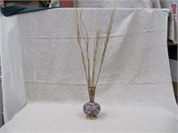 Brass Vase with Stick Decor