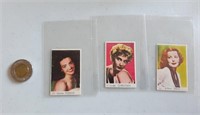 Lot of 3 Vintage Movie Star Mini cards