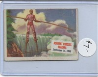 1954 Topps Scoops card #60 Acrobat Crosses Niagara