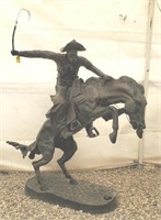 Frederic Remington bronze statue bronc rider