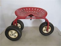 Metal Garden Cart with Tractor Seat