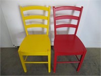 2 Painted Ladder Back Type Chair
