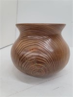 Hand Carved Bear Brook Woodworks Vase