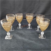 Set of 6 small Crystal wine glasses