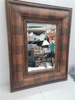 Heavy Leather Padded Wall Hanging Mirror