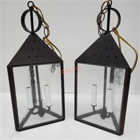 Hanging lantern light fixtures - set of 2