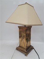 Vintage Wild Wood Brass Floral Table Lamp