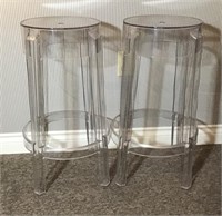CHARLES GHOST BY KARTELL: PAIR ACRYLIC STOOLS